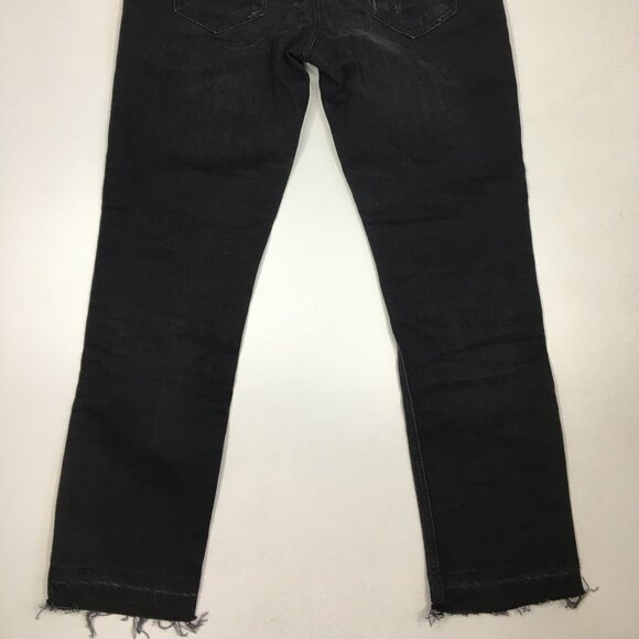 CURRENT ELLIOTT 5 Pocket Black The Cropped Straight Townhouse Released Hem Jeans - Picture 13 of 13